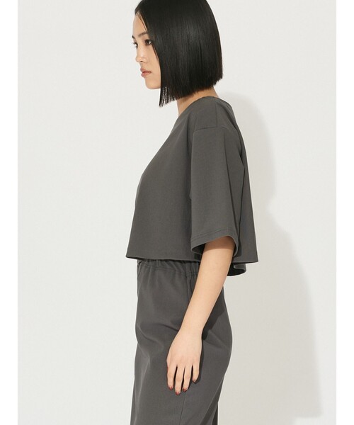 【セール】MIDIUMISOLID for Ladies リブショートプルオーバー（Tシャツ/カットソー）｜MIDIUMISOLID（ミディウミソリッド）