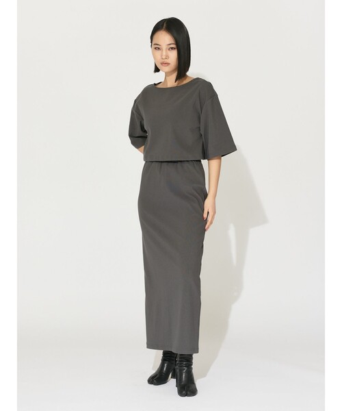 【セール】MIDIUMISOLID for Ladies リブショートプルオーバー（Tシャツ/カットソー）｜MIDIUMISOLID（ミディウミソリッド）