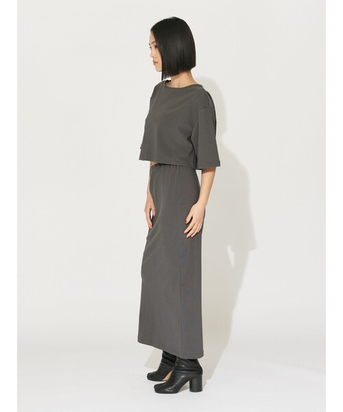 【セール】MIDIUMISOLID for Ladies リブショートプルオーバー（Tシャツ/カットソー）｜MIDIUMISOLID（ミディウミソリッド）