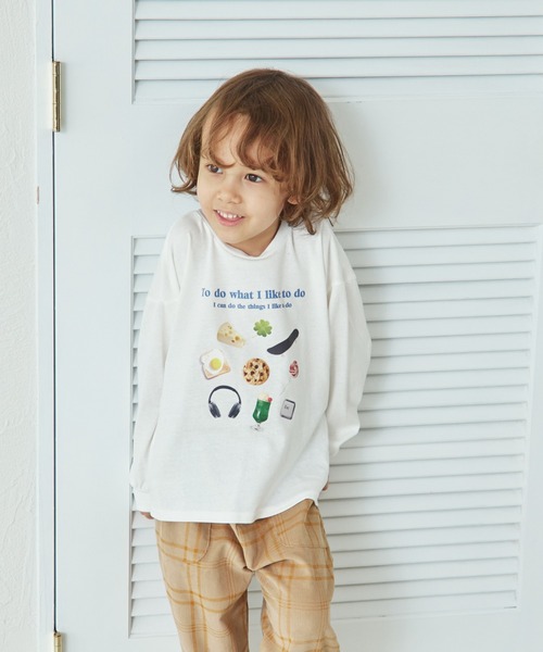 pairmanon(ペアマノン)の「【リンクコーデ】オリジナル シンプルプリント 長袖 Tシャツ(Tシャツ/カットソー・キッズ・ブラック系その他/ホワイト系その他2/ホワイト系その他4/ブラウン系その他2/ピンク系その他/ブラウン系その他/ブルー系その他2/ブラック系その他2/ブラウン系その他3/ベージュ系その他/ホワイト系その他3/ピンク系その他4/ピンク系その他2/ピンク系その他3/グリーン系その他/ブルー系その他/グリーン系その他2/ベージュ系その他2/ホワイト系その他/パープル系その他・120/90/140/100/130/150/110)」の3枚目の写真