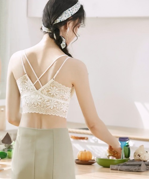 Miniministore（ミニミニストア）の「総レースキャミソールカップ付きブラトップ（インナーウェア/肌着・レディース・イエロー/グレイッシュベージュ/ブラック/ピンクベージュ/オフホワイト・L/M）」の13枚目の写真