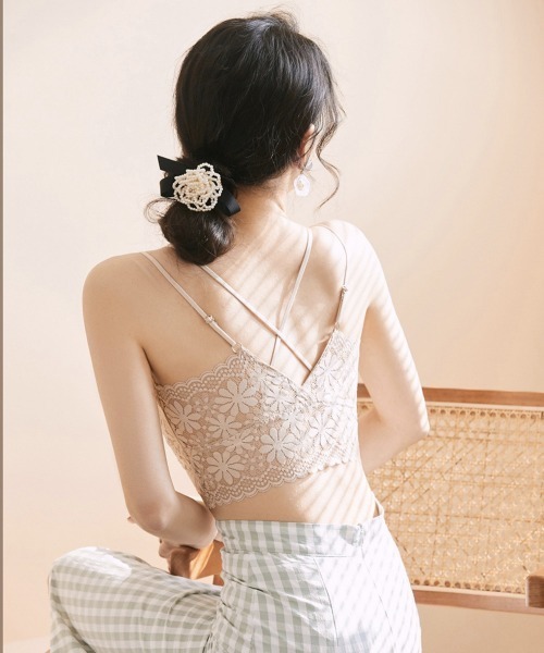 Miniministore（ミニミニストア）の「総レースキャミソールカップ付きブラトップ（インナーウェア/肌着・レディース・イエロー/グレイッシュベージュ/ブラック/ピンクベージュ/オフホワイト・L/M）」の16枚目の写真