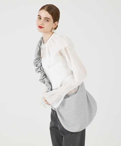 soeur（スール）の「●SOEUR/ラメニットフリルショルダー（トートバッグ・レディース・ブラック/シルバー/シャンパン・フリー）」の7枚目の写真