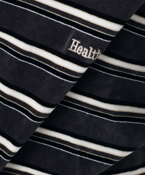 【セール】Healthknit/ヘルスニット 別注 ベロアクルーネックボーダープルオーバー（Tシャツ/カットソー）｜Healthknit（ヘルスニット）