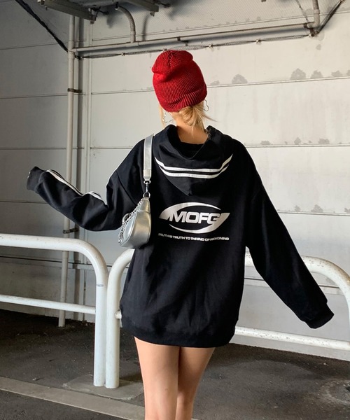 non-hedge（ノンヘッジ）の「ラインロゴビッグパーカー（パーカー・レディース・ブラック/オートミール/ネイビー・FREE）」の8枚目の写真