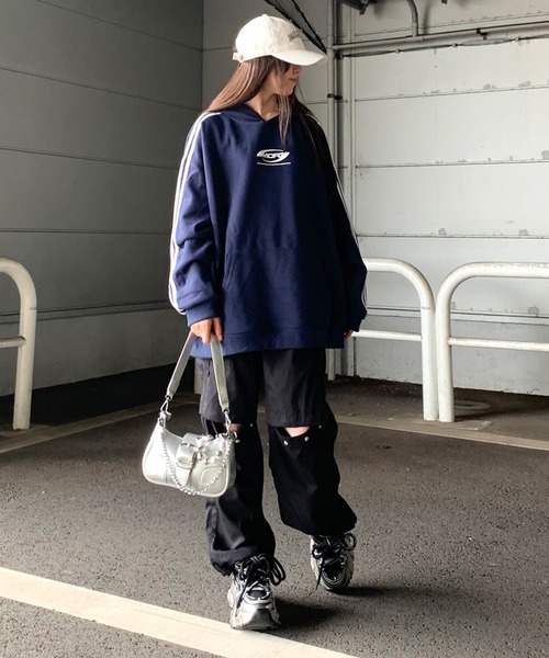 non-hedge（ノンヘッジ）の「ラインロゴビッグパーカー（パーカー・レディース・ブラック/オートミール/ネイビー・FREE）」の13枚目の写真