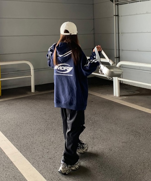 non-hedge（ノンヘッジ）の「ラインロゴビッグパーカー（パーカー・レディース・ブラック/オートミール/ネイビー・FREE）」の15枚目の写真