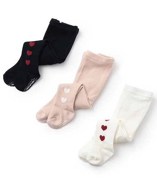 petit main(プティマイン)の「ハートタイツ(タイツ/ストッキング・キッズ・アイボリー/ライトピンク/ネイビー・70cm/80cm)」の8枚目の写真