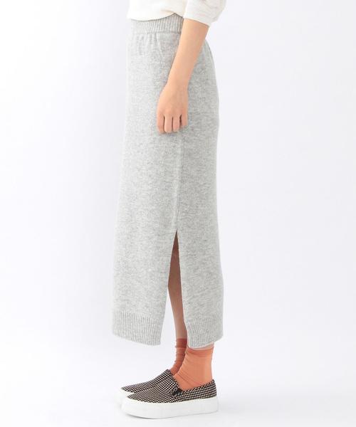 Another Edition（アナザーエディション）の「ニットスリットスカート/ AEBC W/N ニットスリット SK（スカート・レディース・ホワイト/ブラック/ライトグレー/オリーブ・フリー）」の6枚目の写真