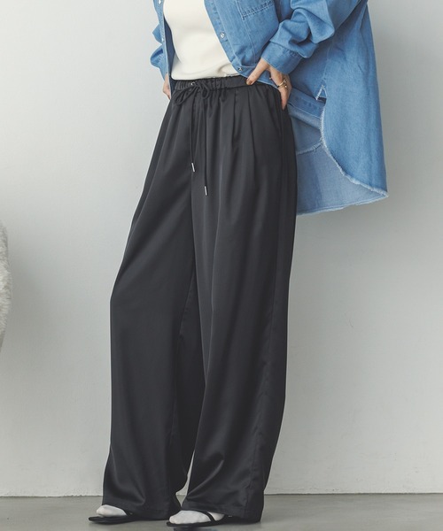 hunch（ハンチ）の「【WEB限定/別注】サテンパラシュートパンツ（その他パンツ・レディース・ゴールド/ライトベージュ/ブラック・FREE）」の5枚目の写真