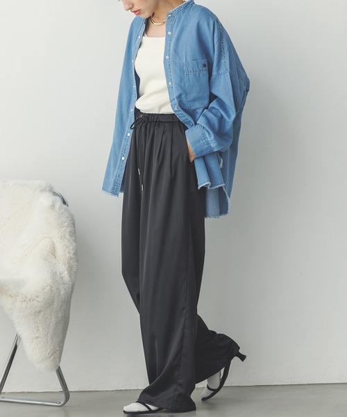 hunch（ハンチ）の「【WEB限定/別注】サテンパラシュートパンツ（その他パンツ・レディース・ゴールド/ライトベージュ/ブラック・FREE）」の11枚目の写真