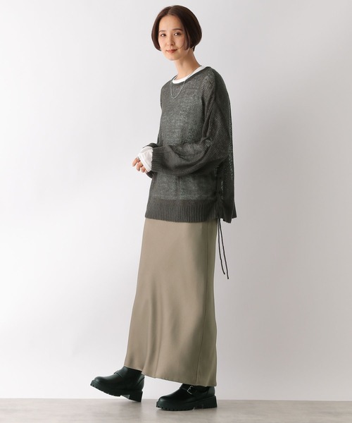 LEPSIM（レプシィム）の「5ゲージメッシュギャザープルオーバー　153632（ニット/セーター・レディース・ピンク/ホワイト×ブラック/ブルー/チャコールグレー・FREE）」の15枚目の写真