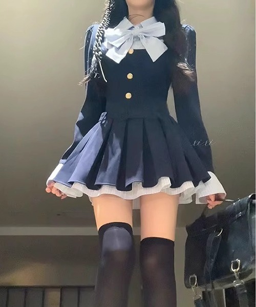 gossip!ロサンゼルス(ゴシップロサンゼルス)の「ワンショルダースリムフィット長袖(ワンピース・レディース・ネイビー・M/S)」の3枚目の写真