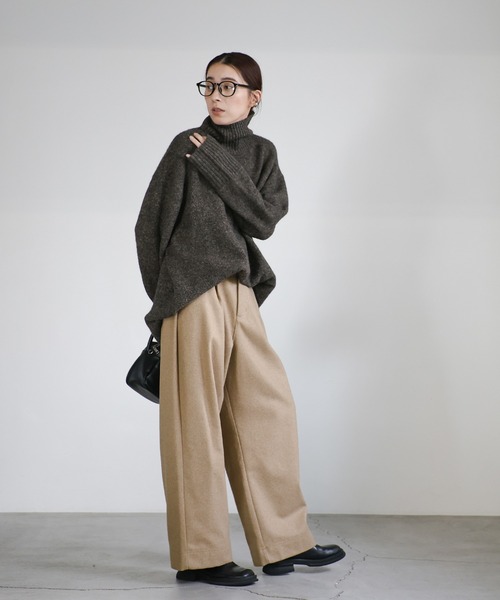 select MOCA（セレクトモカ）の「ウールタッチペインターパンツ（その他パンツ・レディース・ベージュ/ブラック/チャコールグレー/ブラウン・MEDIUM/LARGE/SMALL）」の14枚目の写真