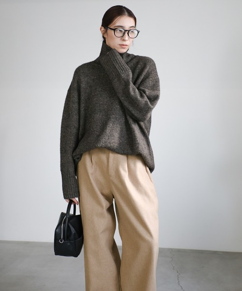 select MOCA（セレクトモカ）の「ウールタッチペインターパンツ（その他パンツ・レディース・ベージュ/ブラック/チャコールグレー/ブラウン・MEDIUM/LARGE/SMALL）」の15枚目の写真