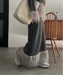 WILLFULLY(ウィルフリー)のpartial fur gently narrow knit SK