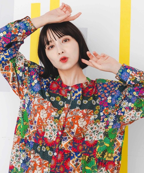ScoLar（スカラー）の「ScoLar/スカラー　レトロ柄 OP（ワンピース・レディース・カラフル/アイボリー・FREE）」の18枚目の写真