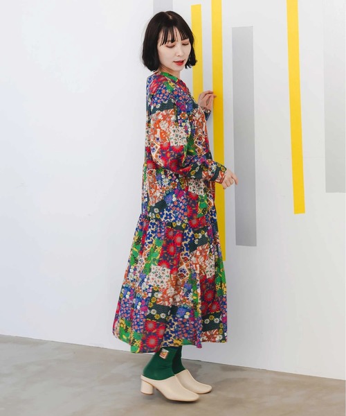 ScoLar（スカラー）の「ScoLar/スカラー　レトロ柄 OP（ワンピース・レディース・カラフル/アイボリー・FREE）」の21枚目の写真
