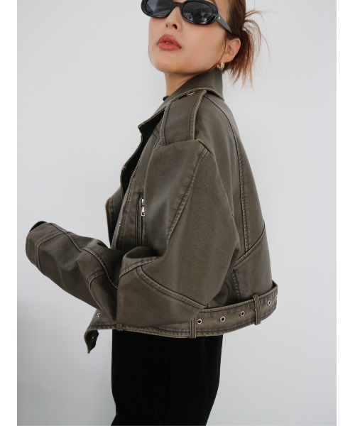 TRUNC（トランクエイティーエイト）の「Vintagelike Biker Jacket（ライダースジャケット・レディース・ブラウン・FREE）」の6枚目の写真