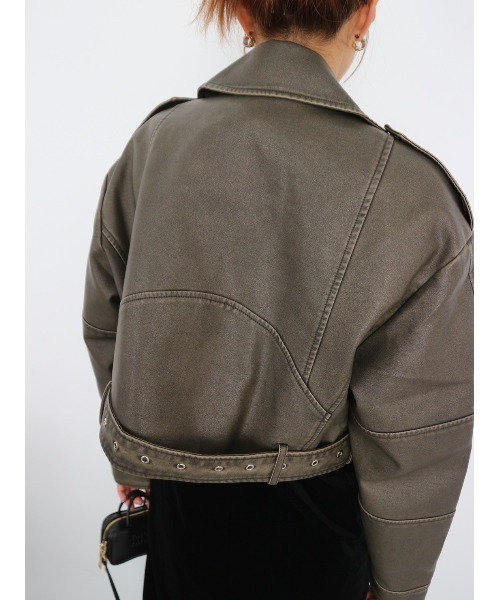 TRUNC（トランクエイティーエイト）の「Vintagelike Biker Jacket（ライダースジャケット・レディース・ブラウン・FREE）」の7枚目の写真