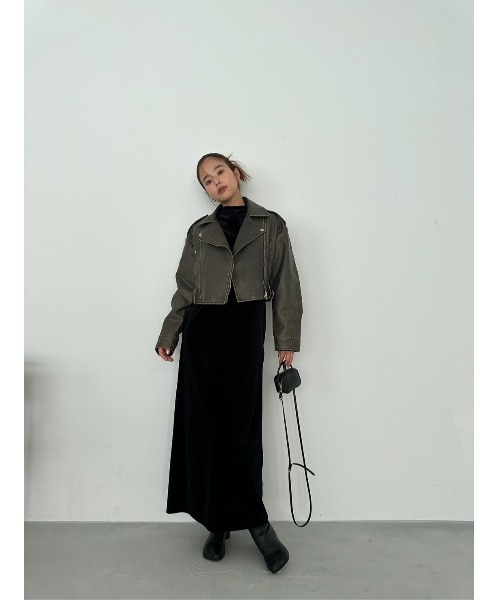 TRUNC（トランクエイティーエイト）の「Vintagelike Biker Jacket（ライダースジャケット・レディース・ブラウン・FREE）」の12枚目の写真