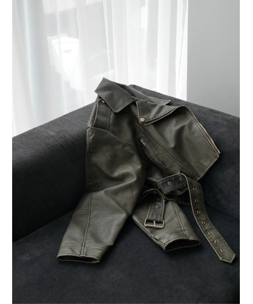 TRUNC（トランクエイティーエイト）の「Vintagelike Biker Jacket（ライダースジャケット・レディース・ブラウン・FREE）」の14枚目の写真