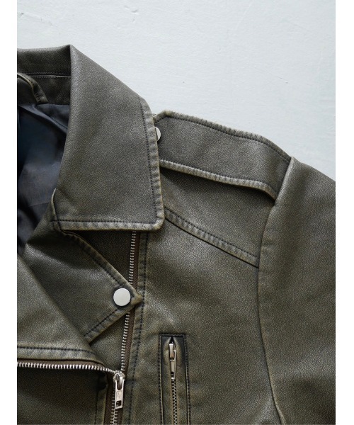 TRUNC（トランクエイティーエイト）の「Vintagelike Biker Jacket（ライダースジャケット・レディース・ブラウン・FREE）」の18枚目の写真