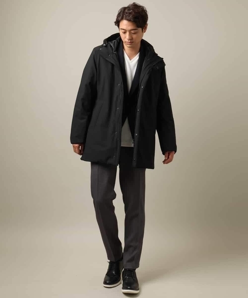 a.v.v（アーヴェヴェ）の「【ジャケイン可/細見え】モール幾何柄Ｖネックプルオーバー（Tシャツ/カットソー・メンズ・ブラック/ホワイト/ライトグレー・44/46/48/50/52）」の9枚目の写真