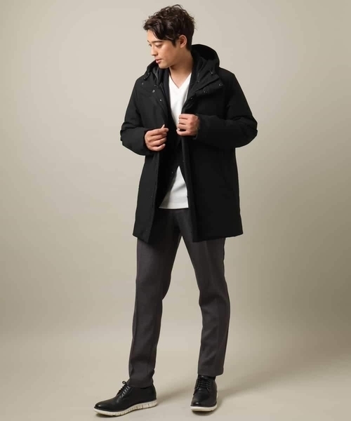 a.v.v（アーヴェヴェ）の「【ジャケイン可/細見え】モール幾何柄Ｖネックプルオーバー（Tシャツ/カットソー・メンズ・ブラック/ホワイト/ライトグレー・44/46/48/50/52）」の11枚目の写真