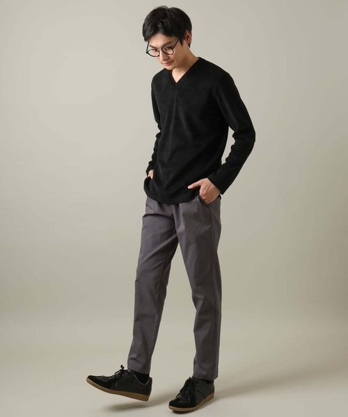 a.v.v（アーヴェヴェ）の「【ジャケイン可/細見え】モール幾何柄Ｖネックプルオーバー（Tシャツ/カットソー・メンズ・ブラック/ホワイト/ライトグレー・44/46/48/50/52）」の13枚目の写真