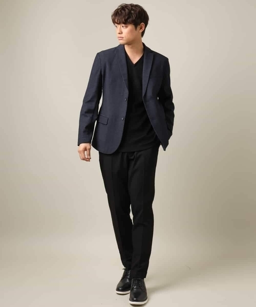 a.v.v（アーヴェヴェ）の「【ジャケイン可/細見え】モール幾何柄Ｖネックプルオーバー（Tシャツ/カットソー・メンズ・ブラック/ホワイト/ライトグレー・44/46/48/50/52）」の15枚目の写真