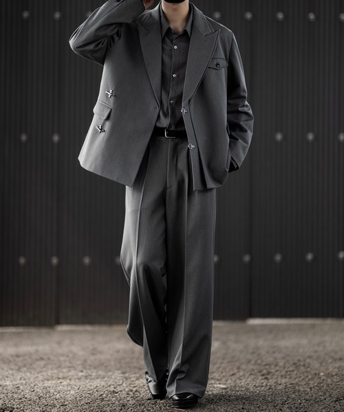 CLEL Prime TR ダブルラペルテーラードジャケット　セットアップ CLEL】Prime TR Double Lapel Tailored Jacket / プライムTR