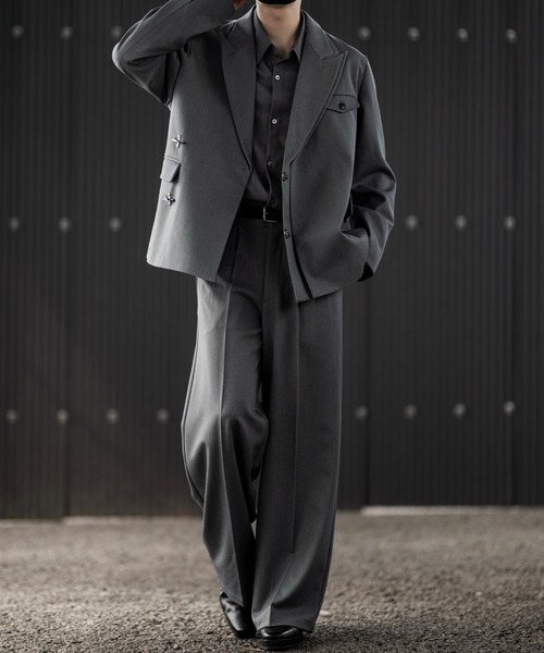 CLEL Prime TR ダブルラペルジャケット S ブラック CLEL】Prime TR Double Lapel Tailored Jacket / プライムTR