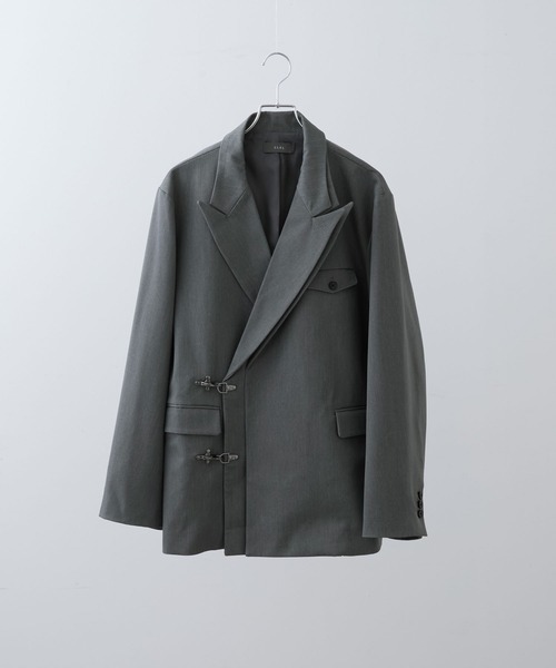 【CLEL】プライムTRダブルラペルテーラードジャケット　チャコールグレー　M CLEL】Prime TR Double Lapel Tailored Jacket / プライムTR