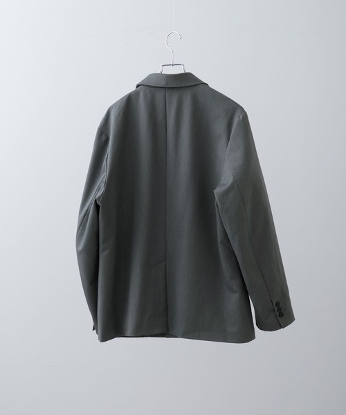 【CLEL】プライムTRダブルラペルテーラードジャケット　チャコールグレー　M CLEL】Prime TR Double Lapel Tailored Jacket / プライムTR