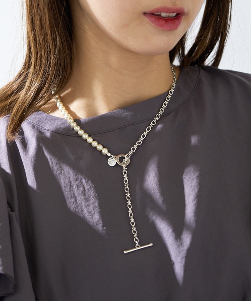 PHILIPPE AUDIBERT（フィリップ オーディベール）の「【PHILIPPE AUDIBERT】別注パール×チェーンNL COL6459AR（ネックレス・レディース・シルバー・FREE）」の5枚目の写真