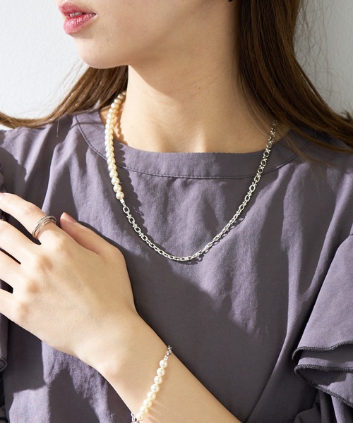 PHILIPPE AUDIBERT（フィリップ オーディベール）の「【PHILIPPE AUDIBERT】別注パール×チェーンNL COL6459AR（ネックレス・レディース・シルバー・FREE）」の7枚目の写真