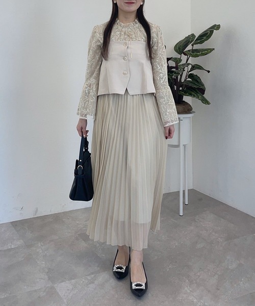 mysty woman（ミスティウーマン）の「袖フレアチュール刺繍ブラウス　251623（シャツ/ブラウス・レディース・アイボリー/ブラック/ピンクベージュ・FREE）」の19枚目の写真