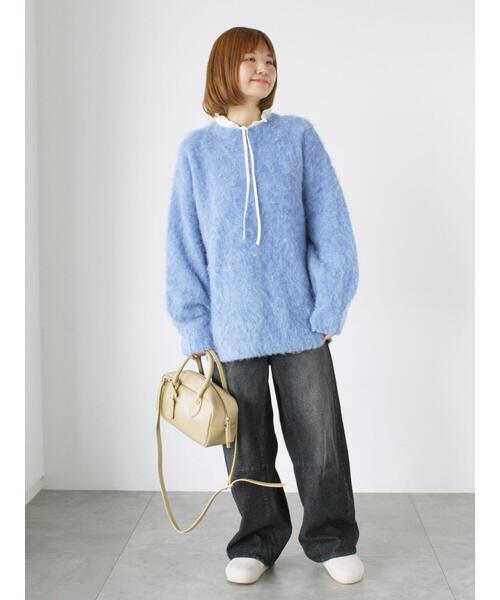 Lugnoncure（ルノンキュール）の「バレルレッグバギーデニムパンツ（その他パンツ・レディース・ブラック/ブルー/ベージュ・M/L）」の5枚目の写真