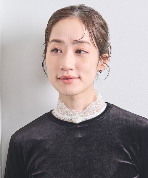 IRIS47（イリスフォーセブン）の「【別注】＜IRIS 47＞レースカラー/付け襟（付け襟・レディース・ブラック/ホワイト・FREE）」の4枚目の写真