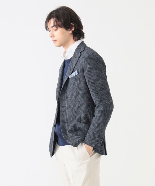 BEAMS HEART(ビームスハート)の「サマーツイード グレインプレイド 3ボタン ジャケット 25SS(S~XL)【ストレッチ】(テーラードジャケット・メンズ・ネイビー・MEDIUM/LARGE/SMALL/X-LARGE)」の9枚目の写真