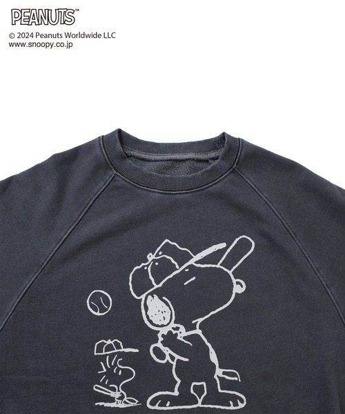 GLAZOS（グラソス）の「【大人向けサイズあり】【PEANUTS】スヌーピー＆ウッドストック ラグラントレーナー（スウェット・キッズ・チャコールグレー/ネイビー/ブラウン・LL/L/M/S）」の6枚目の写真