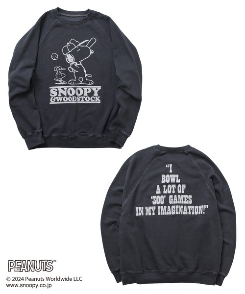 GLAZOS（グラソス）の「【大人向けサイズあり】【PEANUTS】スヌーピー＆ウッドストック ラグラントレーナー（スウェット・キッズ・チャコールグレー/ネイビー/ブラウン・LL/L/M/S）」の10枚目の写真