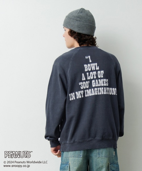 GLAZOS（グラソス）の「【大人向けサイズあり】【PEANUTS】スヌーピー＆ウッドストック ラグラントレーナー（スウェット・キッズ・チャコールグレー/ネイビー/ブラウン・LL/L/M/S）」の5枚目の写真