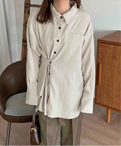 apres jour clair(アプレジュールクレア)の「【apres jour clair】コーデュロイデザインシャツ【ZOZOTOWN限定アイテム】(シャツ/ブラウス・レディース・オリーブ/アイボリー/ボルドー・フリー/X-LARGE)」の2枚目の写真