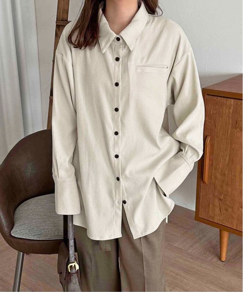 apres jour clair(アプレジュールクレア)の「【apres jour clair】コーデュロイデザインシャツ【ZOZOTOWN限定アイテム】(シャツ/ブラウス・レディース・オリーブ/アイボリー/ボルドー・フリー/X-LARGE)」の13枚目の写真