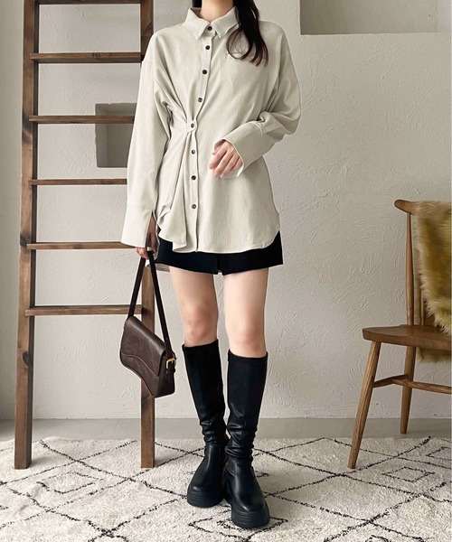 apres jour clair(アプレジュールクレア)の「【apres jour clair】コーデュロイデザインシャツ【ZOZOTOWN限定アイテム】(シャツ/ブラウス・レディース・オリーブ/アイボリー/ボルドー・フリー/X-LARGE)」の6枚目の写真