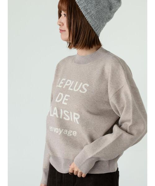 Lugnoncure（ルノンキュール）の「ロゴジャカードニット（ニット/セーター・レディース・モカ/グレー/ブルー/ブラック・F）」の3枚目の写真