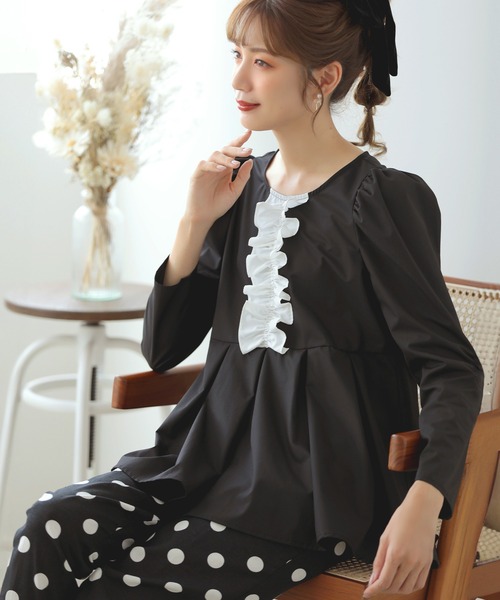 バイカラーフリルデザインブラウス（シャツ/ブラウス）｜MERAKI（メラキ） 5,255円