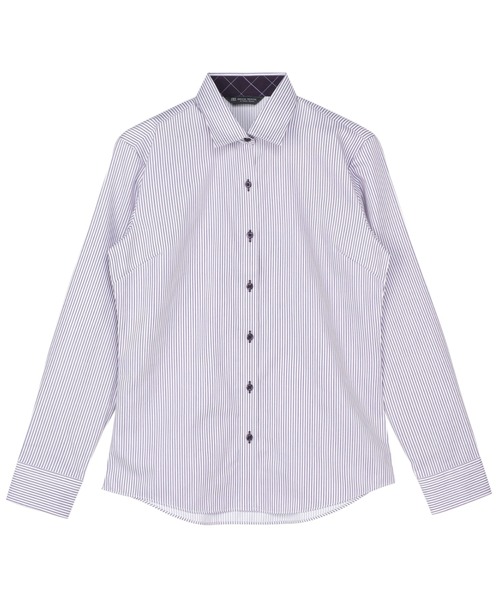 TOKYO SHIRTS(トウキョウシャツ)の「形態安定ノーアイロン ワイド 長袖ビジネスワイシャツ(ビジネスシャツ・レディース・パープル・M/XS/S/L/LL/XL)」の1枚目の写真